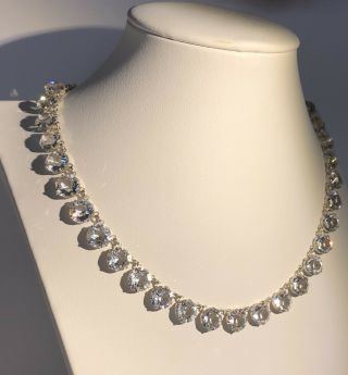 Antique Rock Crystal Necklace Bezel Set In Sterling With Open Back Outstanding