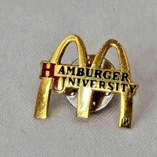 McDonald ' s Hamburger University Golden Arches Pin Pinback HU 3