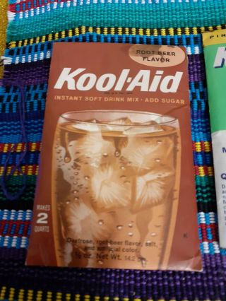 2 Vintage Nos Kool - Aid Root Beer Flavor Soft Drink Packet