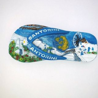 Santorini GREECE fridge Refrigerator Magnet Sandal 3D Resin 3 3/4 