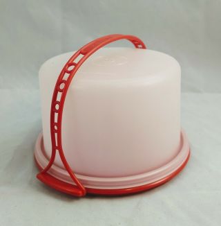 Vintage Tupperware Toy Child Size Mini Red Cake Carrier 1498 Complete 1970 