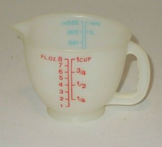 Vintage Tupperware Toys Measuring Cup 1 Cup Capacity Red Blue Letters 1402