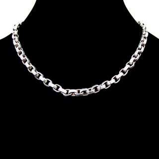 Matte Finish Bold Chain Necklace Sterling Silver Germany