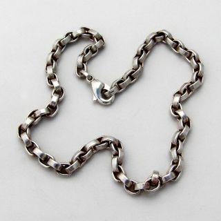Matte Finish Bold Chain Necklace Sterling Silver Germany 2