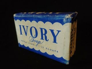 Vintage Antique Nos Ivory Soap Bar Medium Procter & Gamble Wrapper Blue
