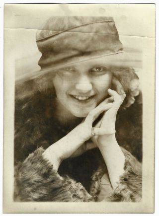 Fur - Clad Cute Flapper Vintage 1920s Charles Sheldon Art Deco Fashion Photograph