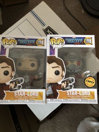 Funko Pop - Marvel 198 - Guardians Of The Galaxy - Star - Lord - With Chase