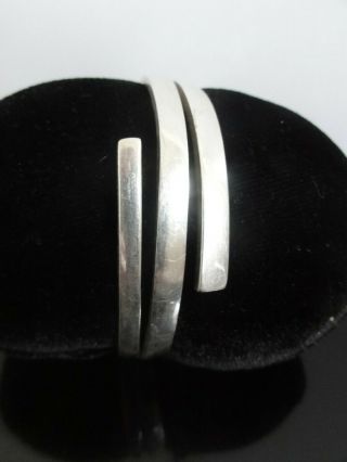 Vtg Pierre Cardin Signed Modernist 925 Sterling Silver 50 Gr Wide Cuff Bracelet