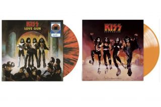 Kiss Love Gun & Destroyer Orange Splatter Vinyl Walmart Ltd Ed.  Paul Gene Ace