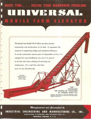 Farm Equipment Brochure - Universal - 101 - H - Mobile Elevator (fb706)