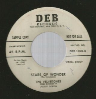 Doowop R&b - Velvetones - Stars Of Wonder / Who Took My Girl - Hear 1959 Dj Deb