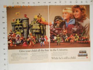 1984 He - Man And The Masters Of The Universe Poster Ad Mattel Toy Orko Skeletor