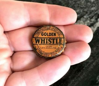 Vintage Golden Whistle Orange Soda Pop Beverage Cork Bottle Cap / Crown