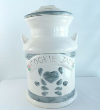 Jay Imports Blue Hearts Spongeware Cookie Jar Corning Corelle Go With 1996
