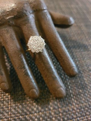 Vintage Gtr 10k Gold Natural Diamonds Ring Size 8 10k Yellow And White Gold