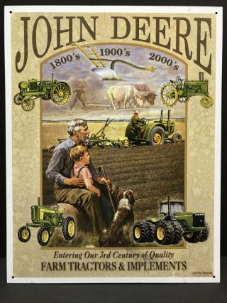 John Deere Farm Tractors & Implement Our 3rd Century Metal Sign 12.  5x16