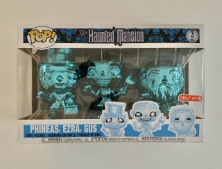 Funko Pop - Haunted Mansion Hitchhiking Ghost 3 - Pk - Phineas,  Ezra,  Gus - Chrome