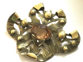 George Steere Antique Gns&co Arts Crafts Nouveau Victorian Gilt Sash Brooch Pin