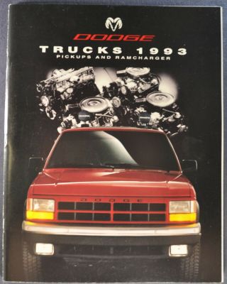 1993 Dodge Truck Brochure Ram Pickup Dakota Sport Ram 50 Ramcharger 93 Canadian