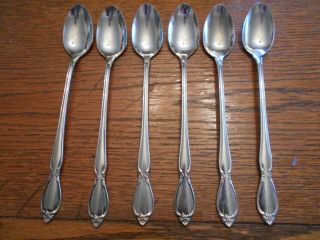 6 Oneida Community Stainless Chatelaine Pattern Iced Tea Spoons Flatware