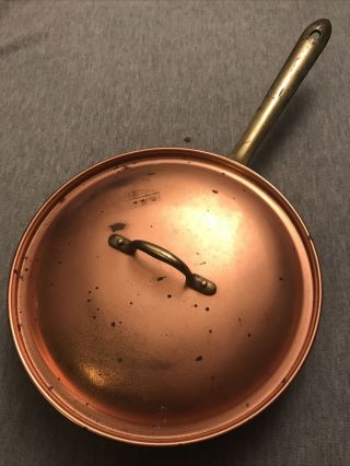 Copper Frying Pan With Lid Tin Lined Made In Portugal