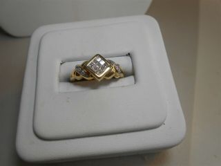 Gorgeous Princess Cut Diamond Ring 14kt 1/3 Ctw