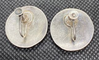Vintage Margot De Taxco Sterling Silver 925 Enamel Earrings Signed 1” 14.  1g 3
