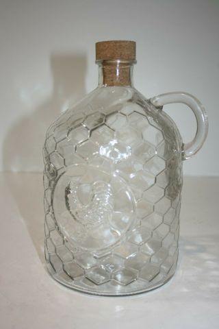 Beehive Glass Jug With Rooster And Cork Honeycomb Kitchen Porch