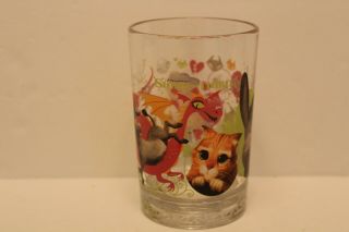 Mcdonalds Dreamworks Shrek The Third Glass Collector Cup Donkey Puss N Boots