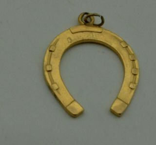 14k Yellow Gold Horse - Shoe Pendant Charm (ch912)