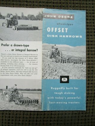 Brochure For John Deere Wheel Type Offset Disk Harrows