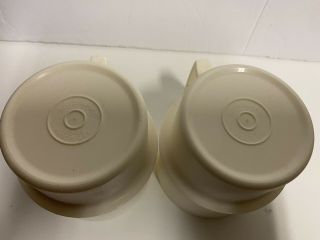 Vintage TUPPERWARE Set Of 2 Stackable Mugs White/Ivory Coffee Cups 2