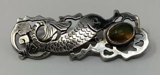 Sgp Stavre Gregor Panis Sterling Silver Fish Brooch 1 11/16 " 5/8 " (4.  1 G. )
