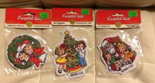 3 Campbell Kids Patches 1995 Tree Trimming Santa 