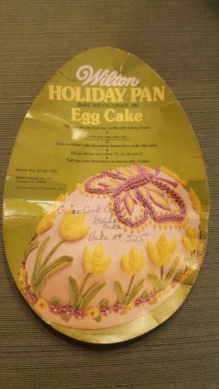 Vintage Wilton Easter Egg Cake Pan Mold With Stands And Directions