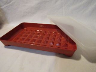 Tupperware 1292 Paprika Bacon Hot Dog Deli Lunch Meat Cold Cut Plastic Container
