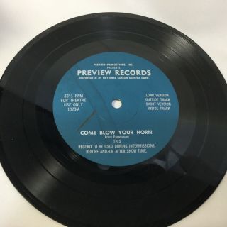 Come Blow Your Horn Rare Film Audio Trailer Theater Hype Record 45 Frank Sinatra