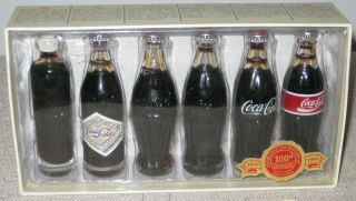 100 Anniversary Evolution Of The Coca Cola Contour Bottle Miniatures