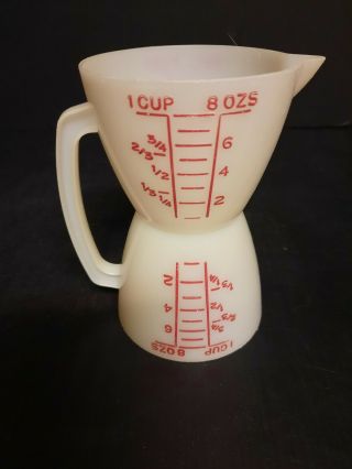Vintage Tupperware 2 Sided Measuring Cup Wet/dry 8 Oz 2c