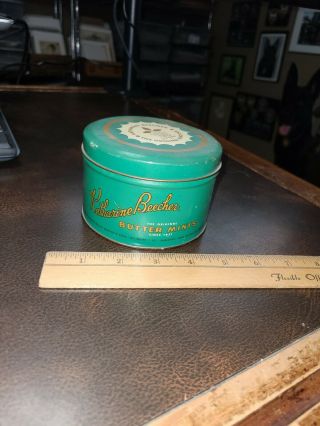 Unusual Size Manchester Pa Katherine Beecher Butter Mints Tin
