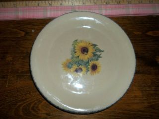 2002 Home & Garden Party Stoneware Sunflower Dessert Bread Salad Plate 8”w Lots2