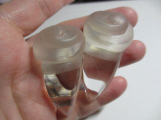 Huge Gorgeous Clear Carved Lucite/acrylic Signed Patricia Von Musulin Earrings