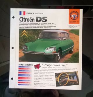 1955 - 75 Citroen Ds Information Brochure Hot Cars