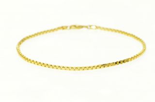14k 1.  9mm Square Link Classic Box Chain Bracelet 7.  5 " Yellow Gold 89