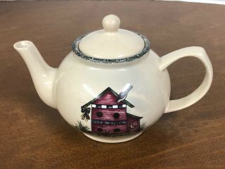 Birdhouse By Home And Garden Party Stoneware Coffee Tea Pot 4 Cup