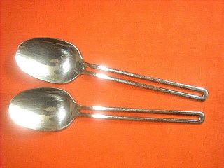 Set Of (2) Towle " Nordic " 18/10 Stainless 7 1/2 " Soup Spoons