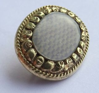 Victorian 15ct Gold Filled Woven Hair Mourning Brooch