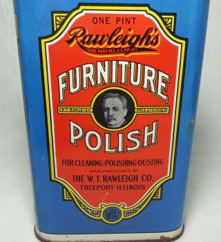 Can Collector Rawleighs Furniture Polish 1 Pint Can All Metal 2