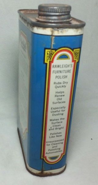 Can Collector Rawleighs Furniture Polish 1 Pint Can All Metal 3