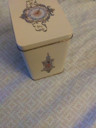 Vintage Fortnum & Mason Ltd Tea Tin with Hinged Lid and Clock Motif - Empty 3